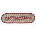 Capitol Importing Co 27 x 8.25 in. Jute Oval Stair Tread - Thistle Green and Country Red 19-417